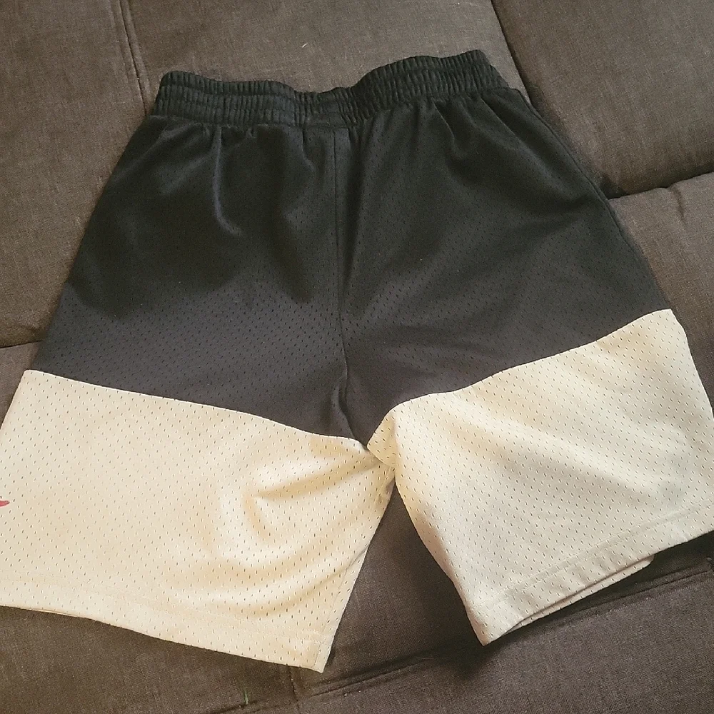 Jordan Black and White Athletic Basketball Shorts with Red Jumpman